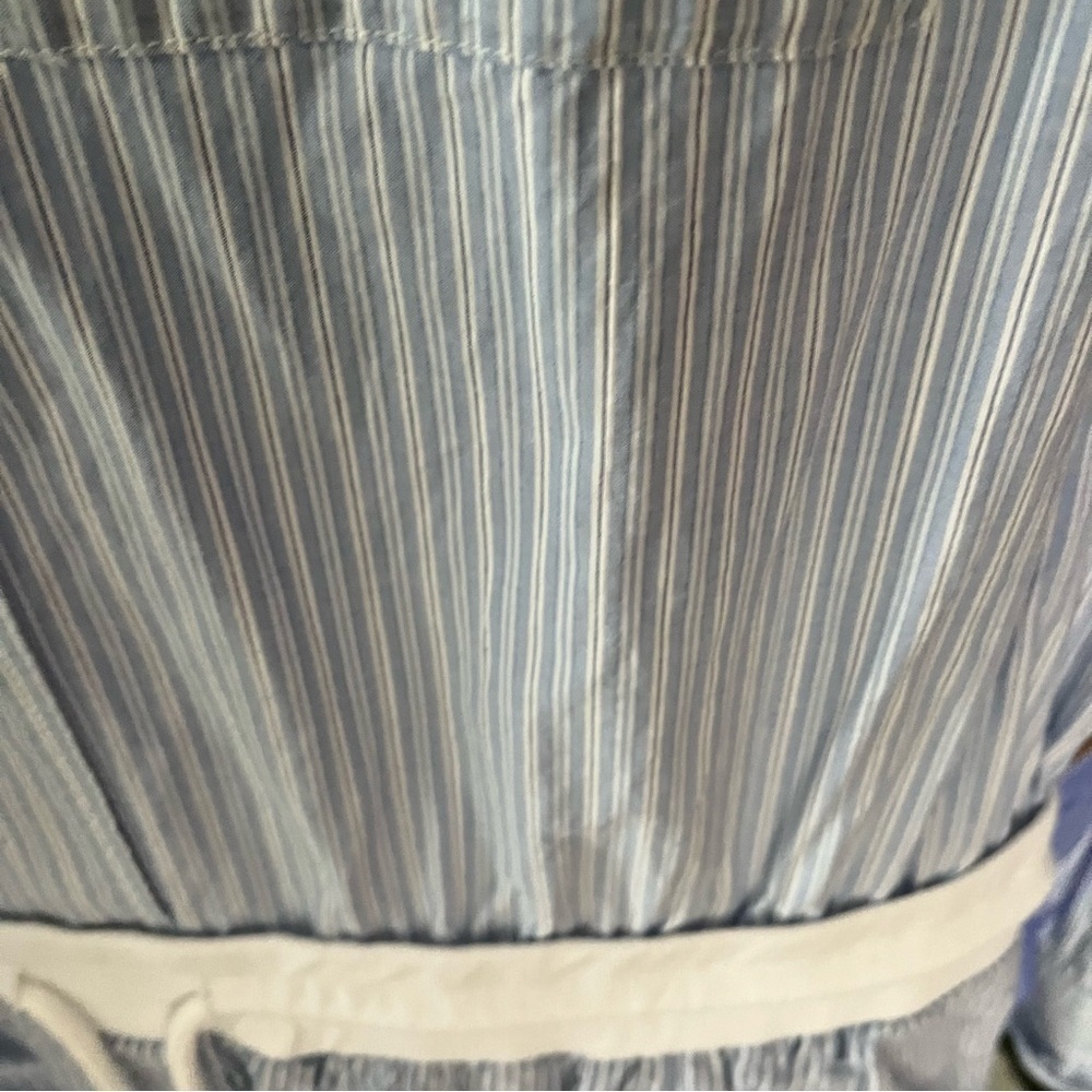 REISS US sz 10 Mia Striped Dress Blue White Waistband Long Sleeve Woven - Picture 11 of 13
